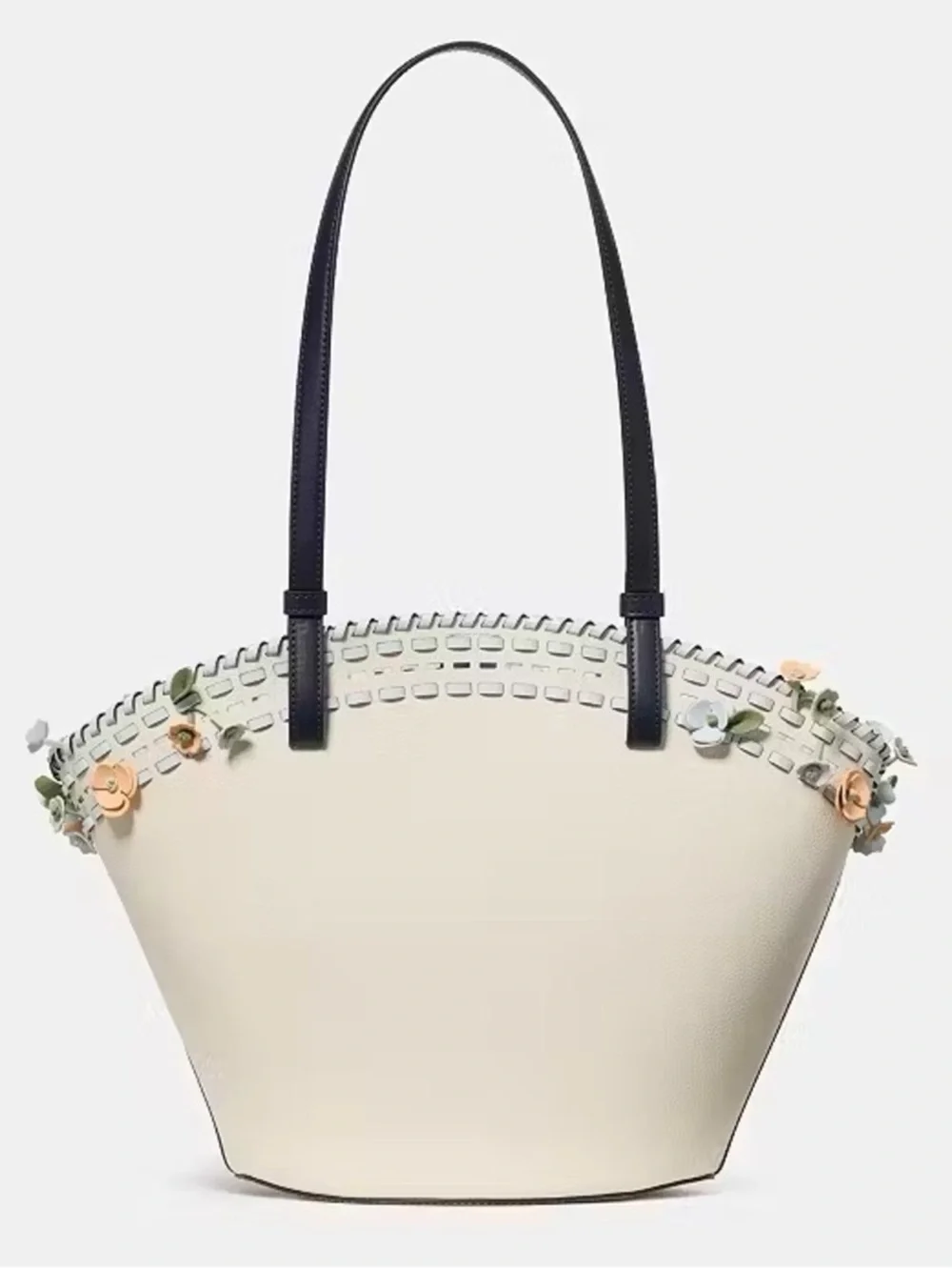 Kate Spade New York Dahlia Large Floral Tote Bag Meringue White Multi